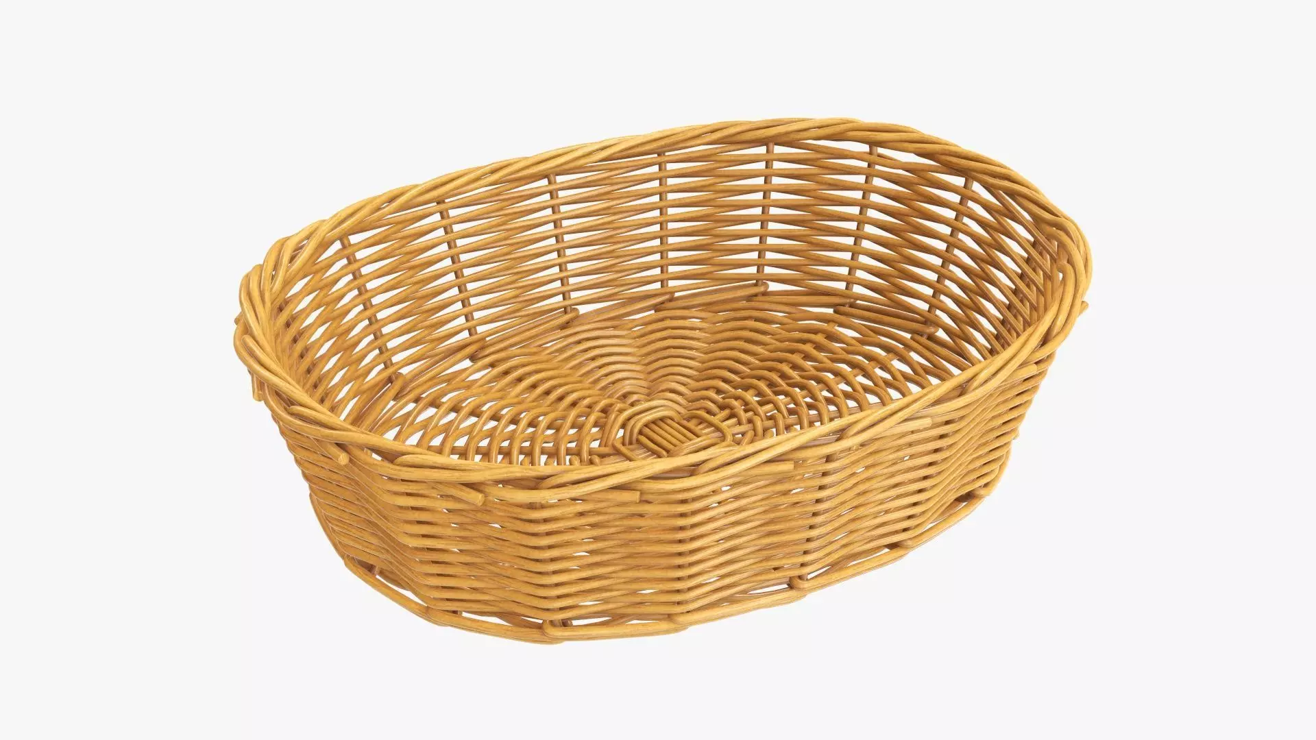  Wicker basket oval medium brown 3D model_0
