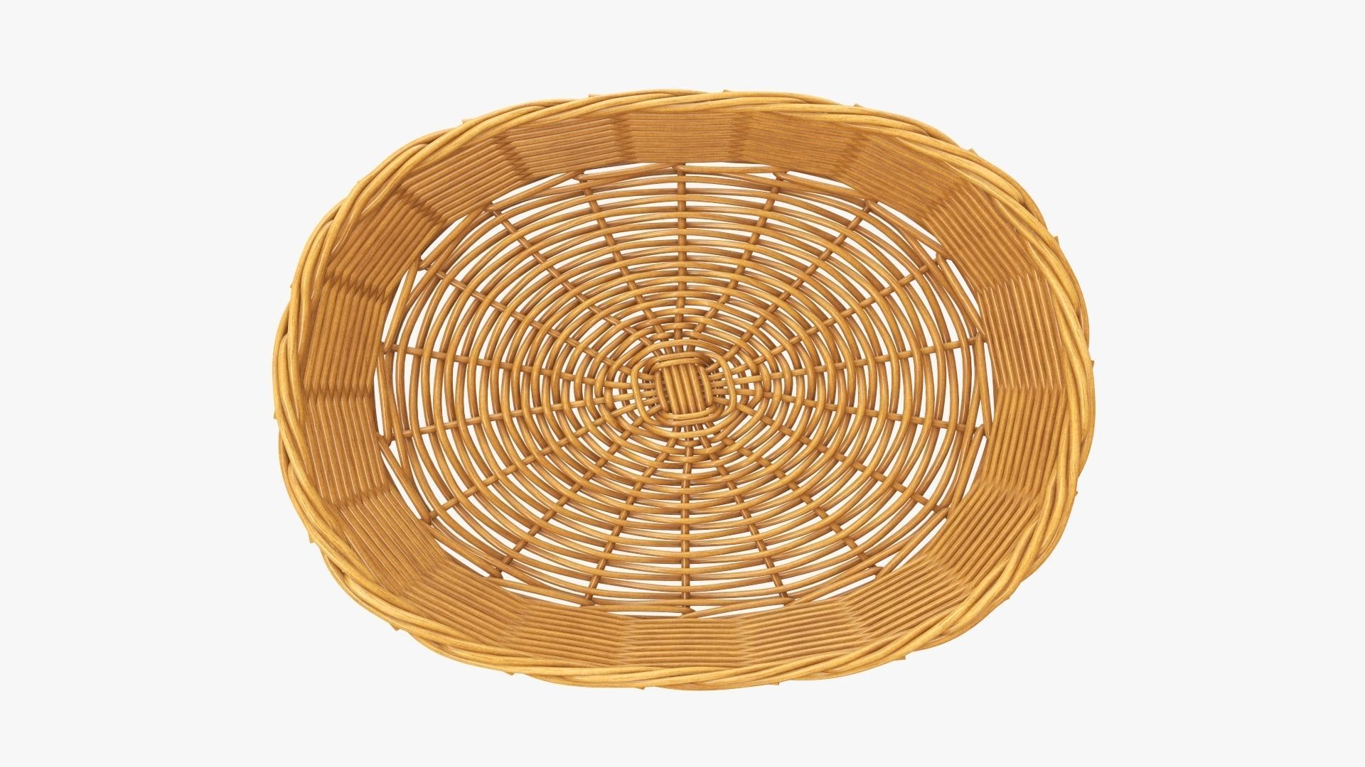  Wicker basket oval medium brown 3D model_2