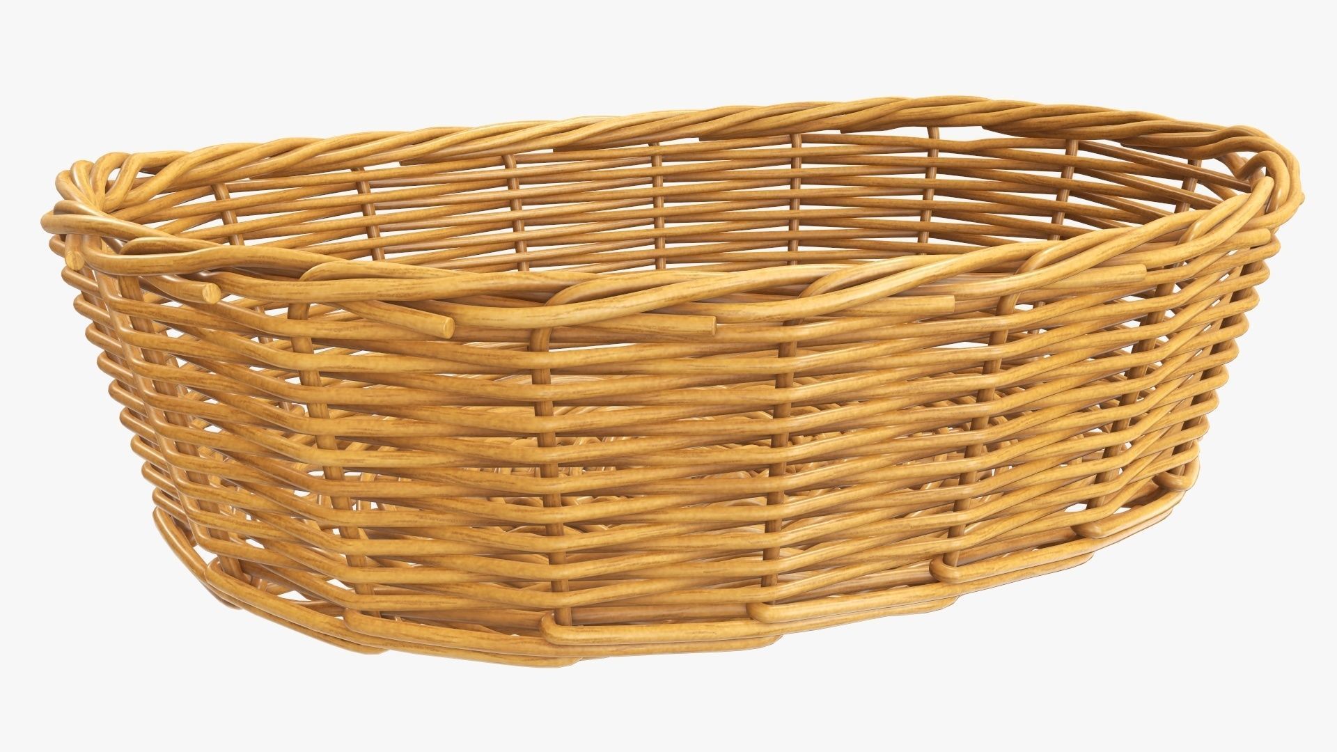  Wicker basket oval medium brown 3D model_3