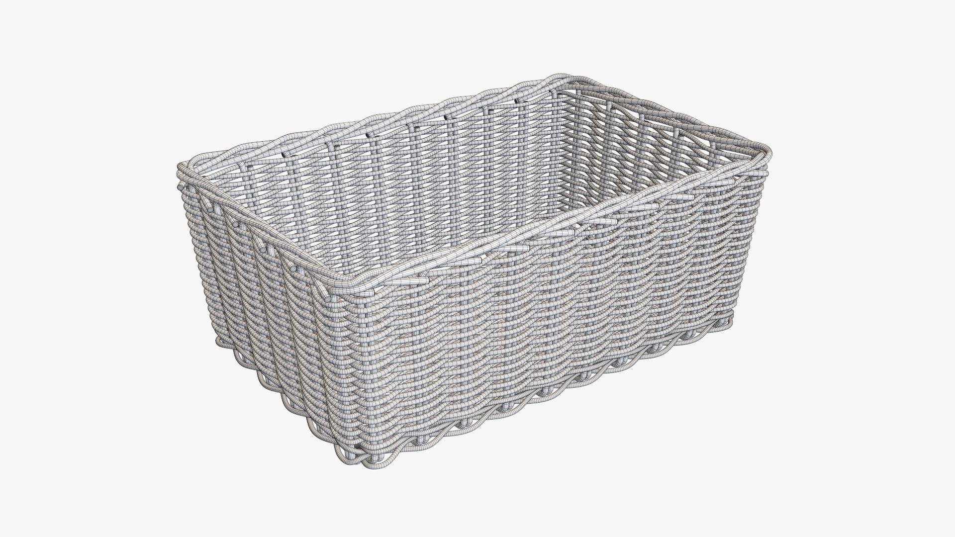 Wicker basket rectangular 01 dark brown 3D model_5