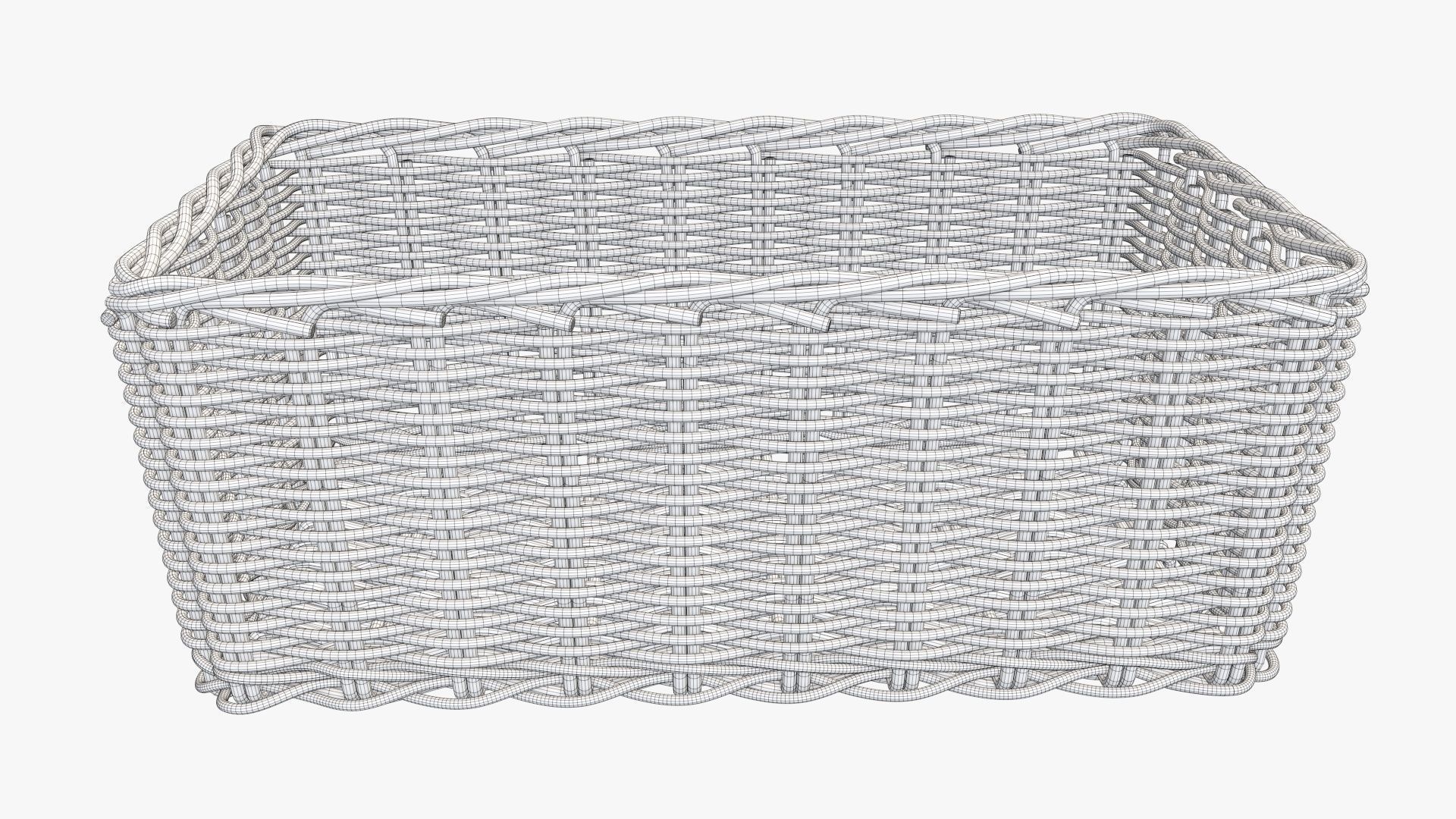 Wicker basket rectangular 01 dark brown 3D model_6