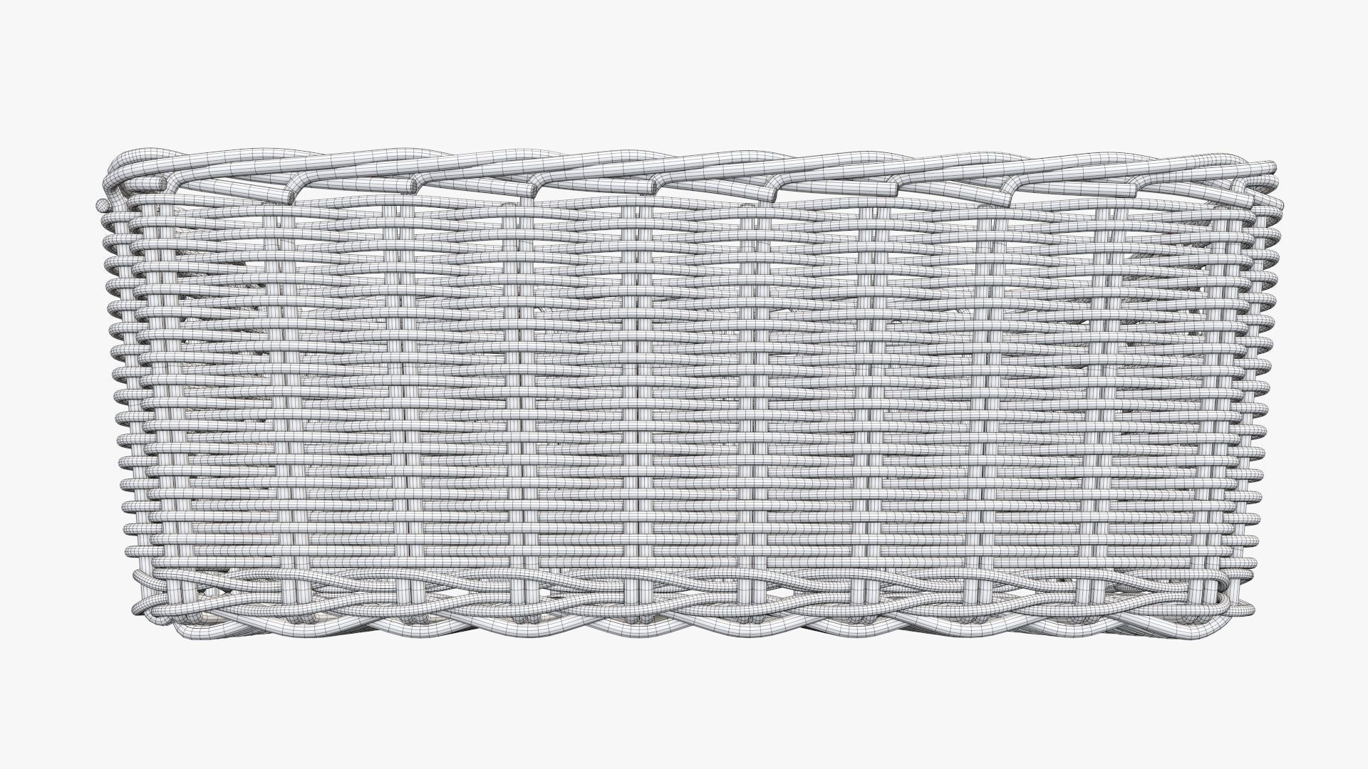 Wicker basket rectangular 01 dark brown 3D model_9