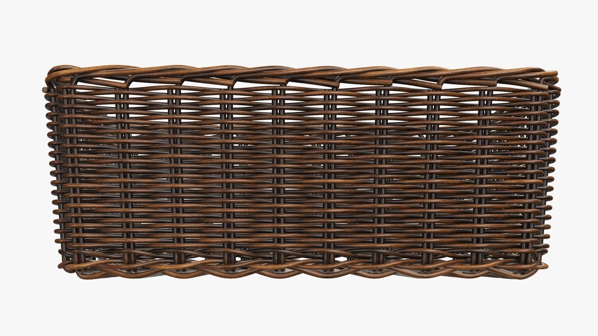 Wicker basket rectangular 01 dark brown 3D model_4