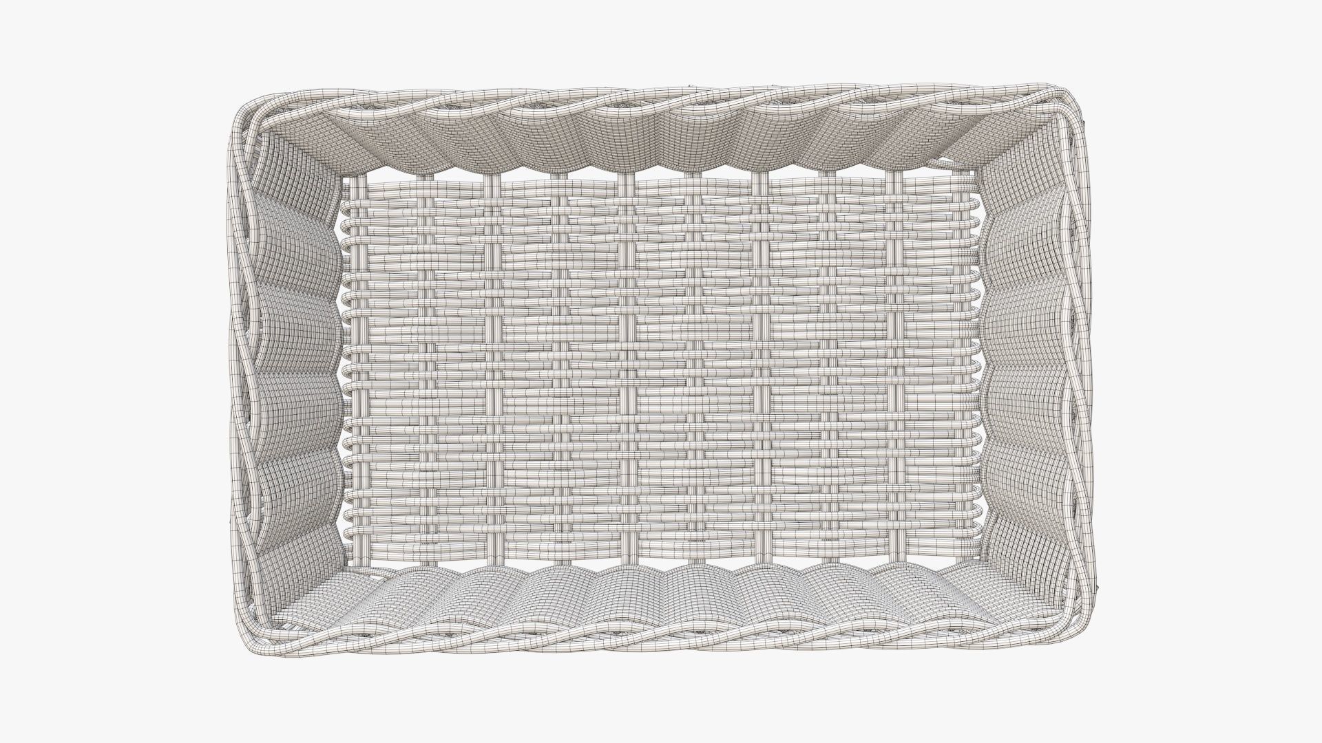 Wicker basket rectangular 01 light brown 3D model_7