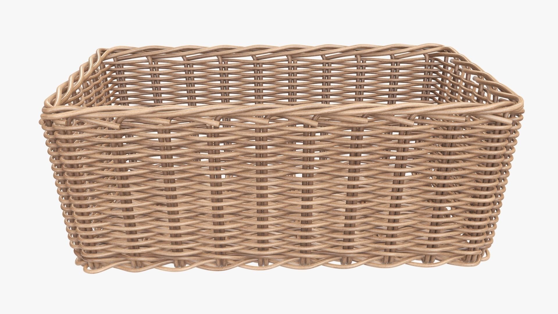 Wicker basket rectangular 01 light brown 3D model_1