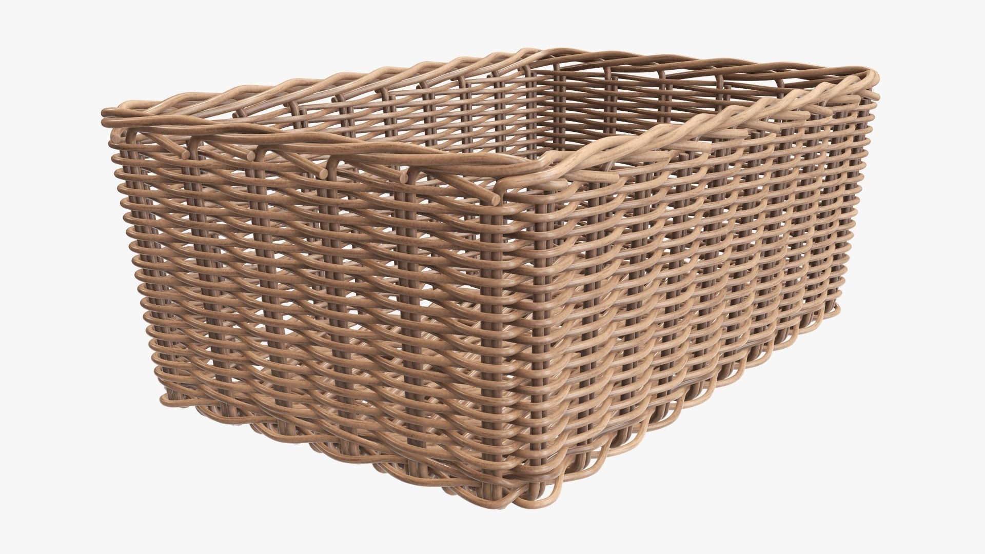 Wicker basket rectangular 01 light brown 3D model_3