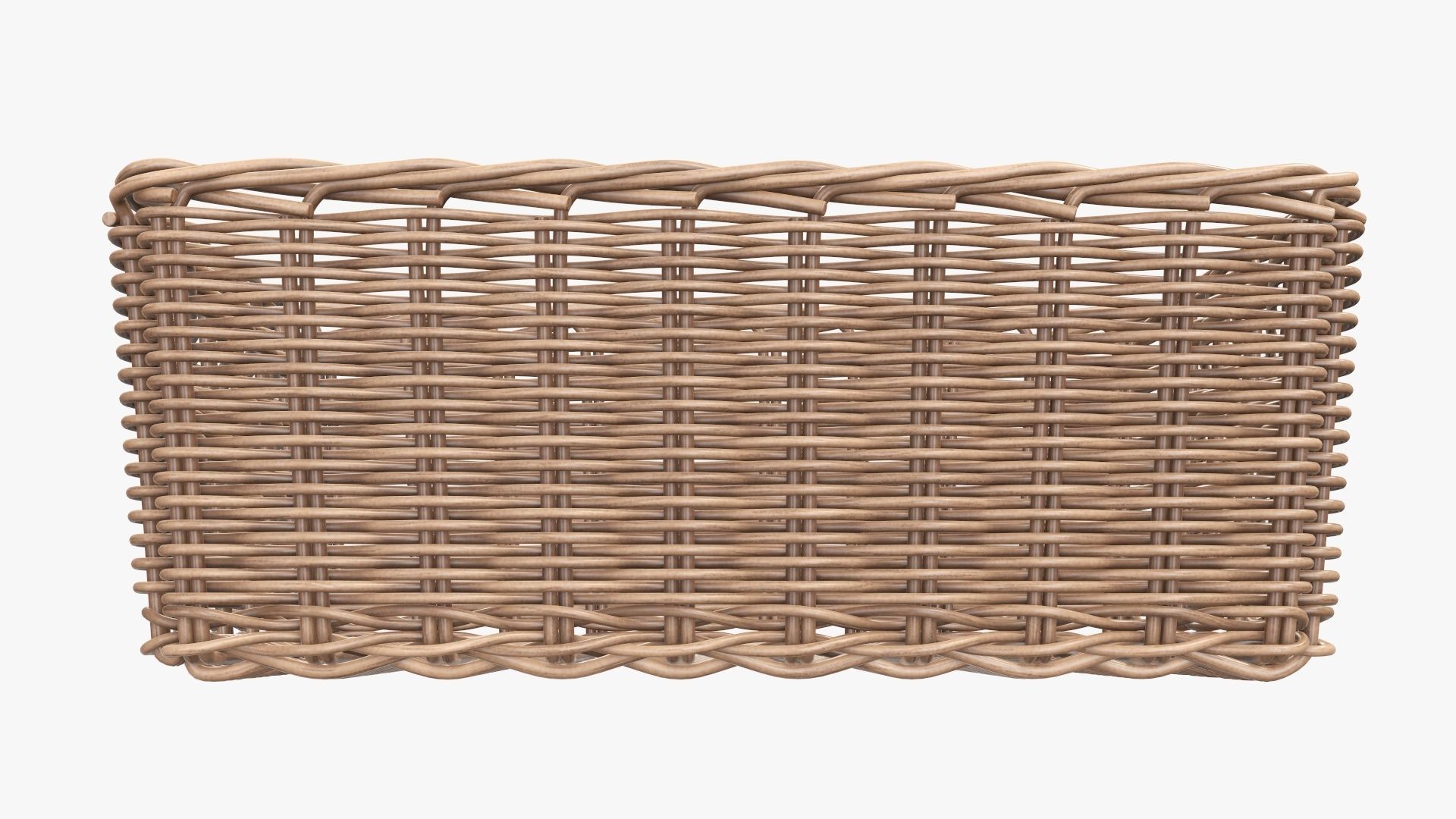 Wicker basket rectangular 01 light brown 3D model_4