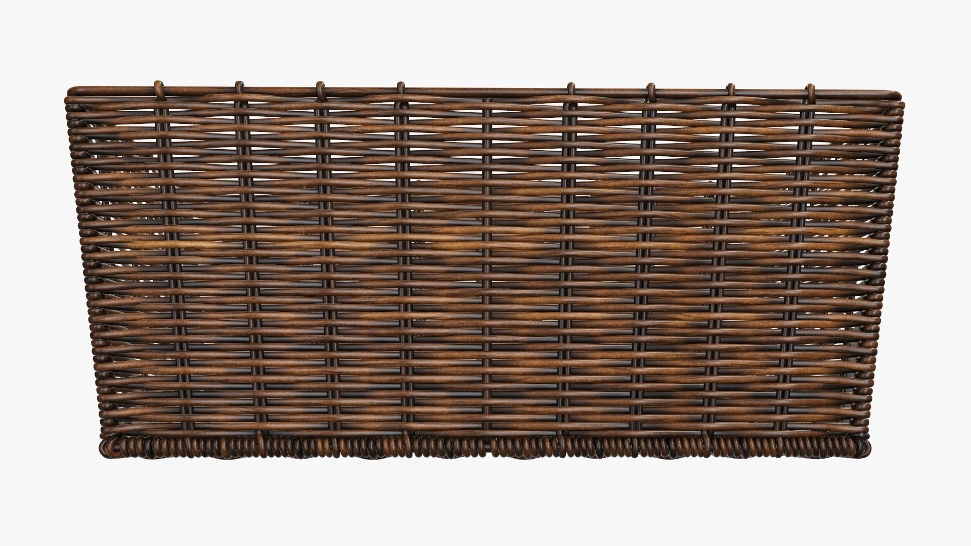 Wicker basket rectangular 02 dark brown 3D model_4