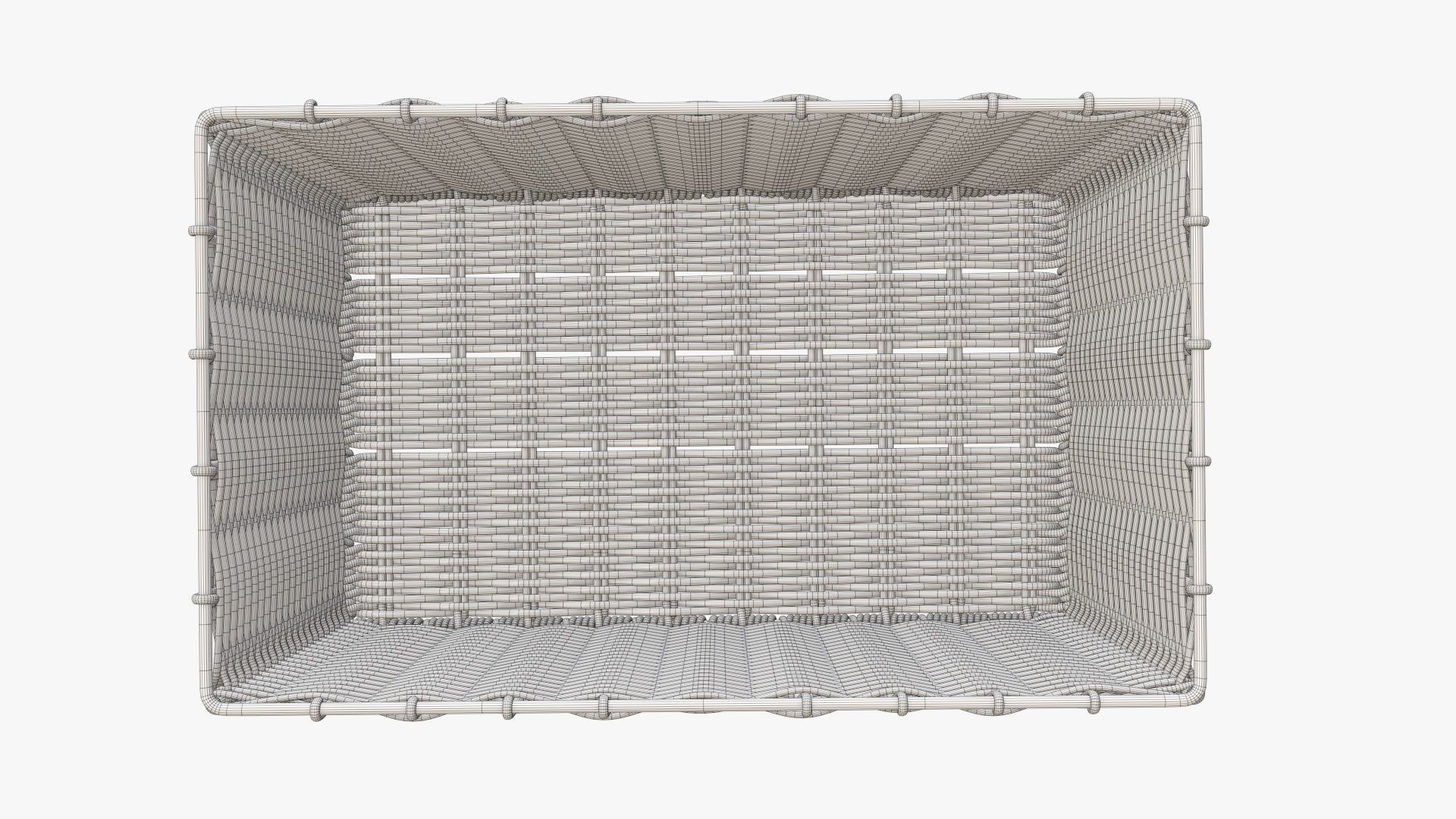 Wicker basket rectangular 02 dark brown 3D model_7