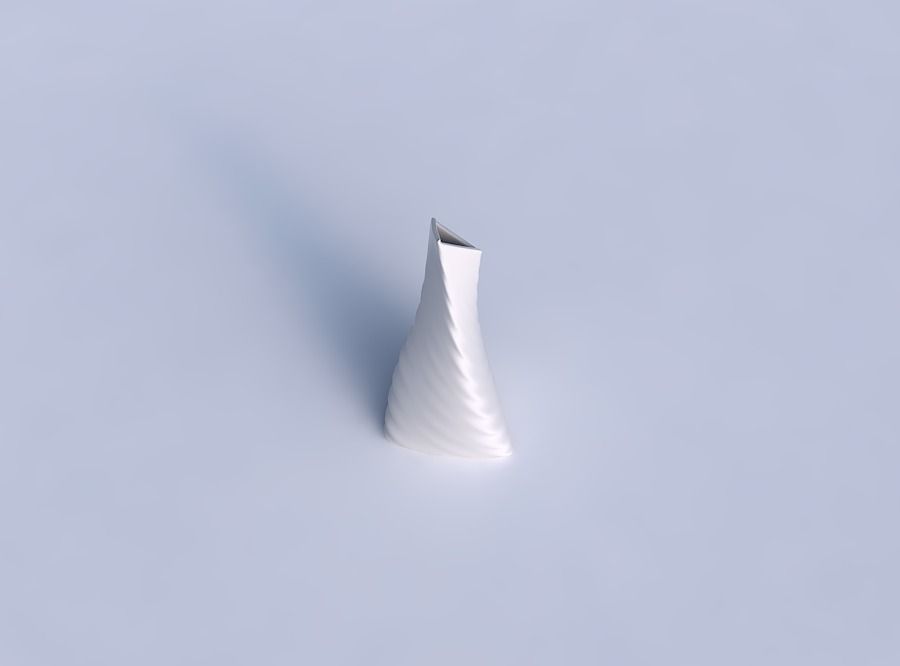 Vase twist grounded tilted triangle  with relaxed large twists 3D print model_1