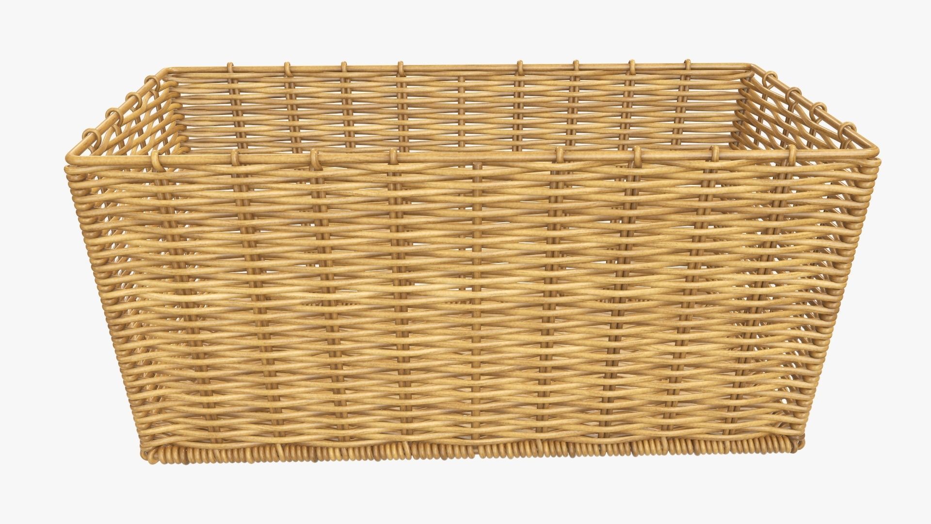 Wicker basket rectangular 02 medium brown 3D model_1