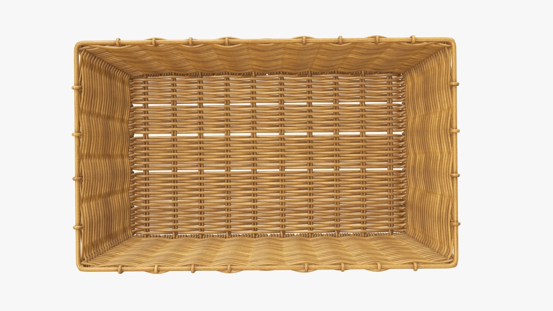 Wicker basket rectangular 02 medium brown 3D model_2
