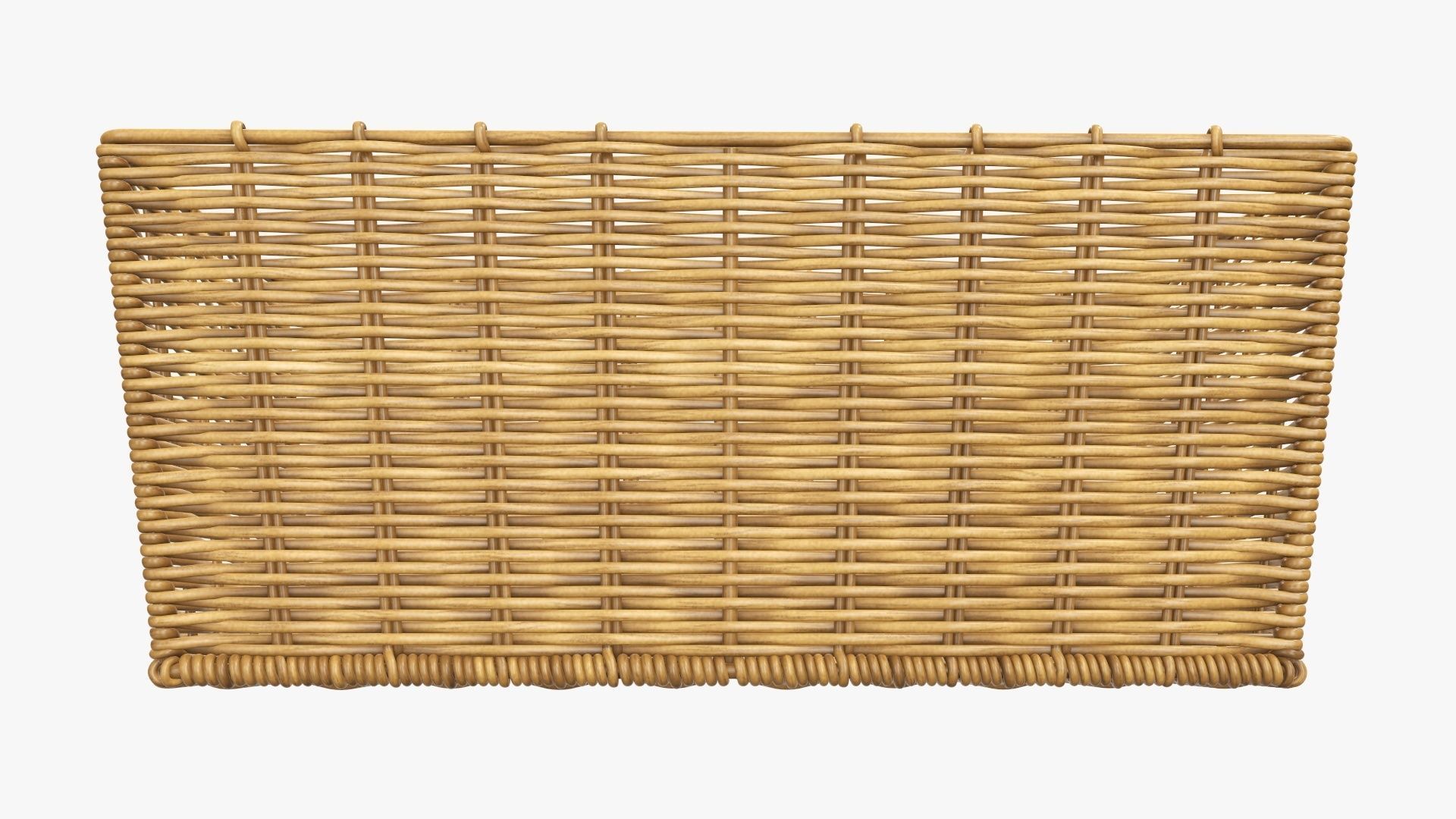 Wicker basket rectangular 02 medium brown 3D model_4
