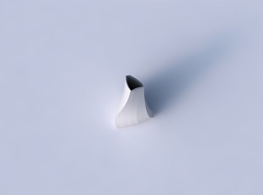 Vase twist grounded tilted triangle with bands 3D print model_2