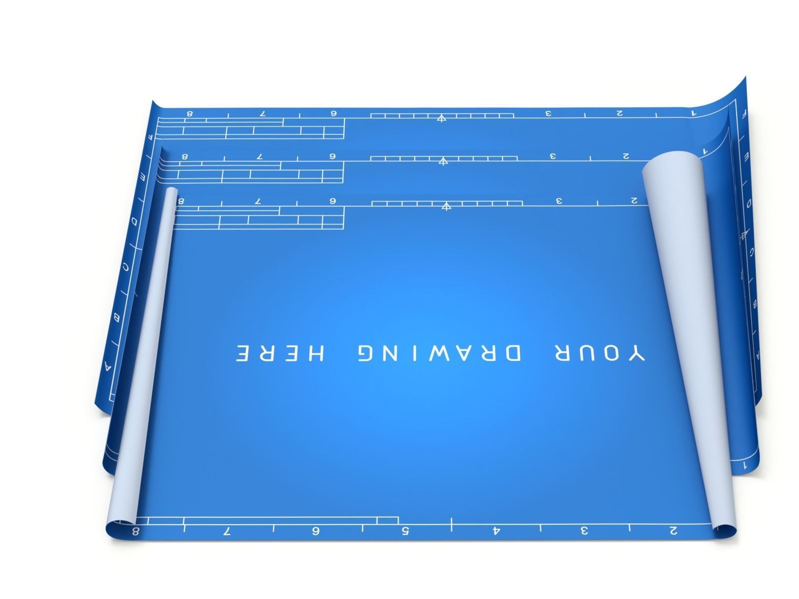 Empty Blueprint 3D model_3