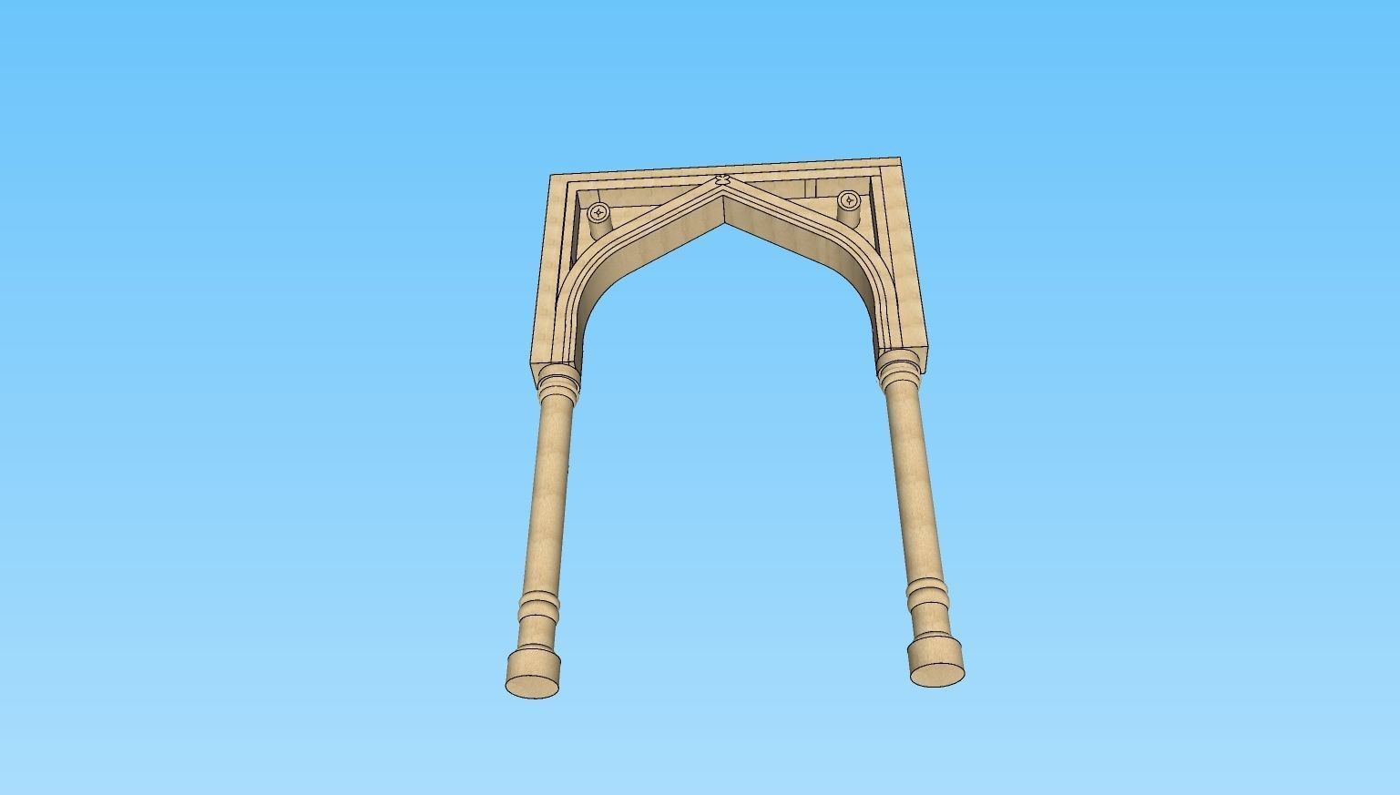 indian jodhpuri stone arch 3d modal Low-poly 3D model_1