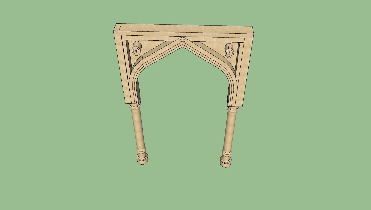 indian jodhpuri stone arch 3d modal Low-poly 3D model_3