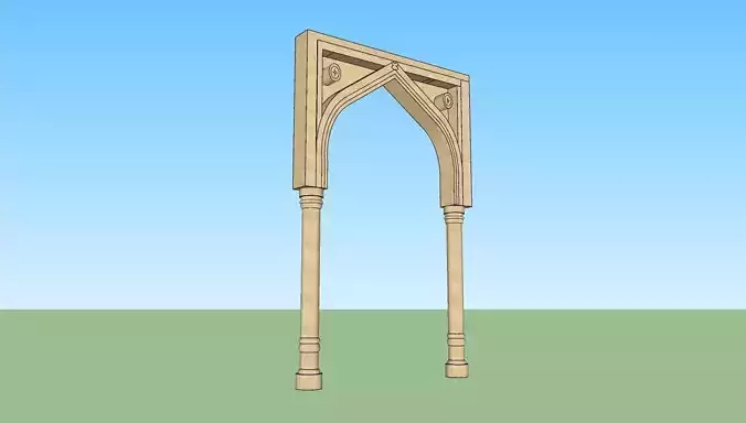 indian jodhpuri stone arch 3d modal Low-poly 3D model