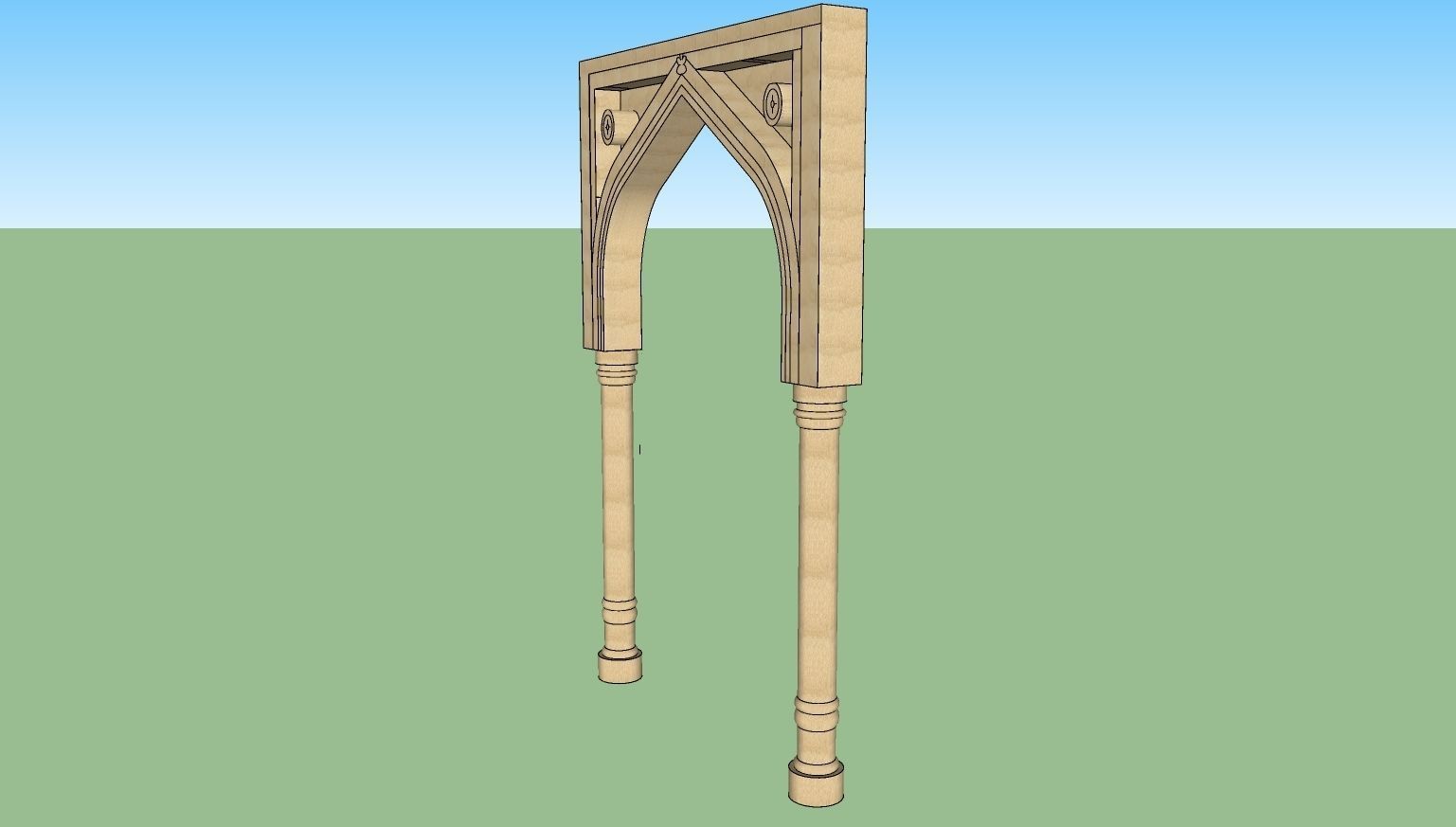 indian jodhpuri stone arch 3d modal Low-poly 3D model_4