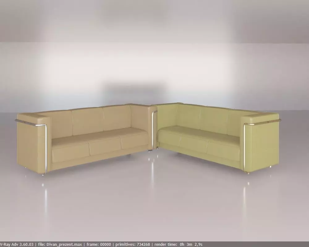 Beige sofa 3D model_0
