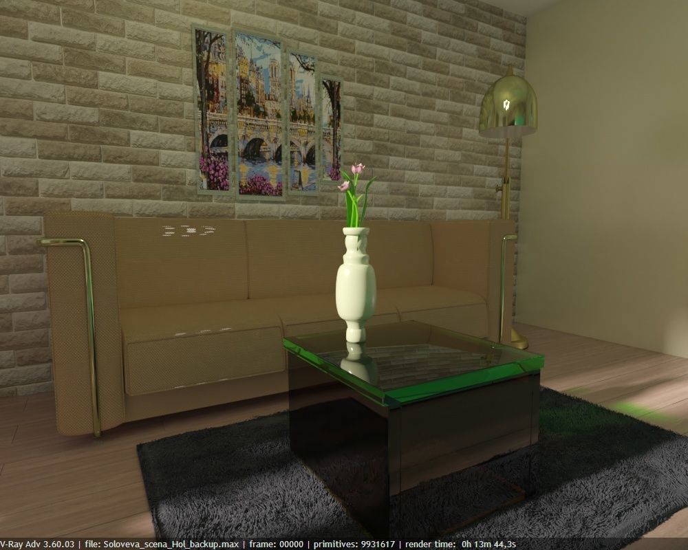 Beige sofa 3D model_2