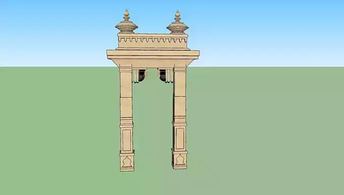 indian jodhpuri stone arch 3d modal Low-poly 3D model