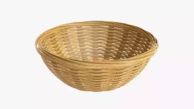 Wicker basket bowl with clipping path 2 medium brown