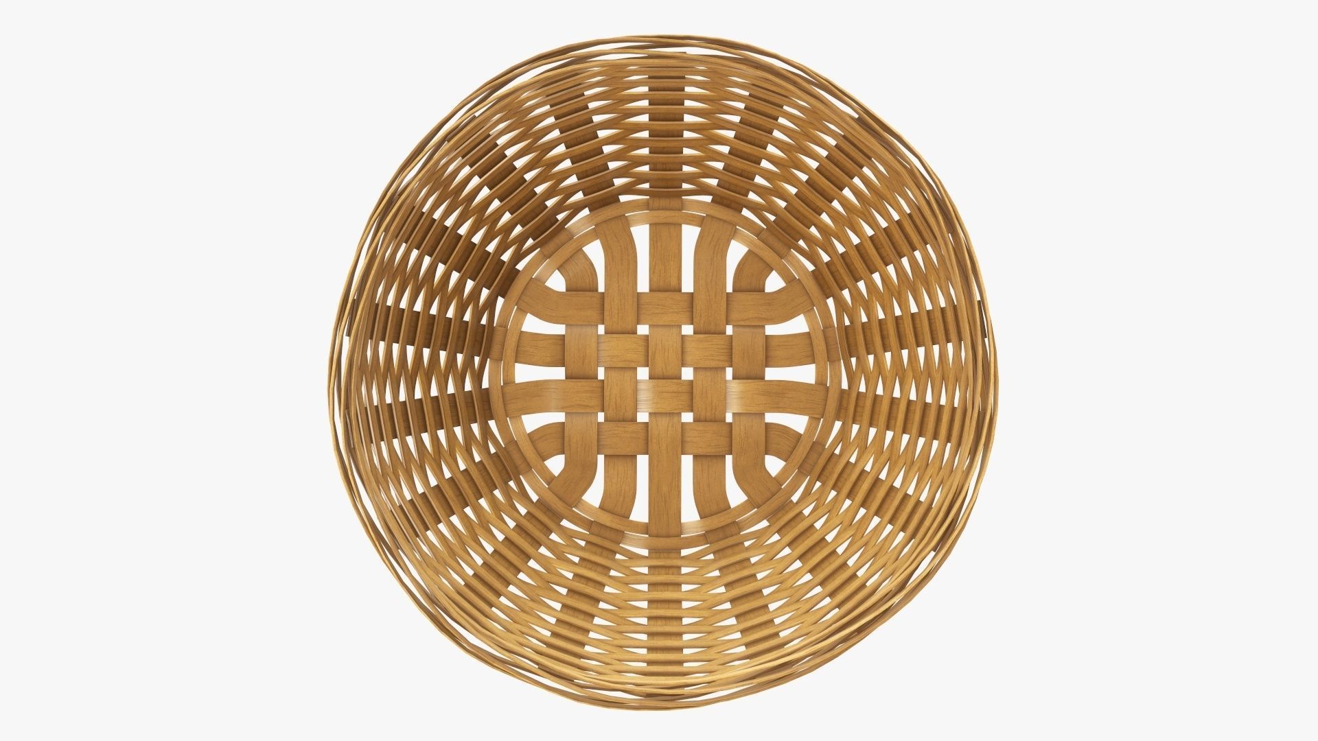 Wicker basket bowl with clipping path medium brown 3D model_2
