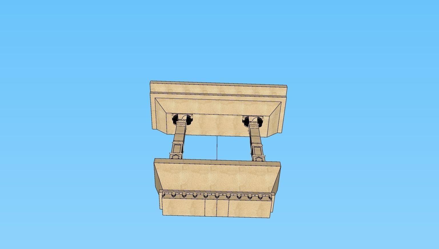 indian jodhpuri stone jharokha 3d modal  Low-poly 3D model_4