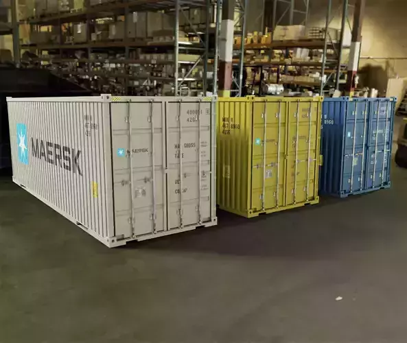 Containers 3D model three shipping