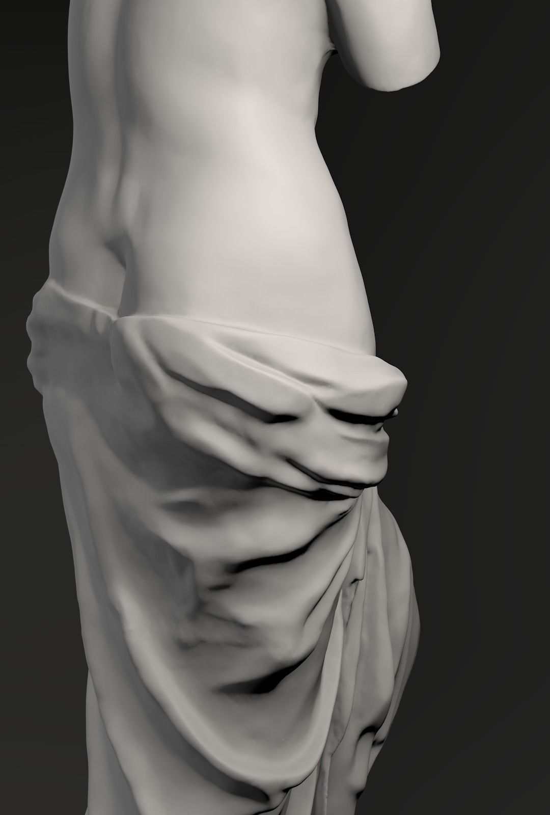 Venus de Milo - Aphrodite - ancient Greek statue 3D model_3