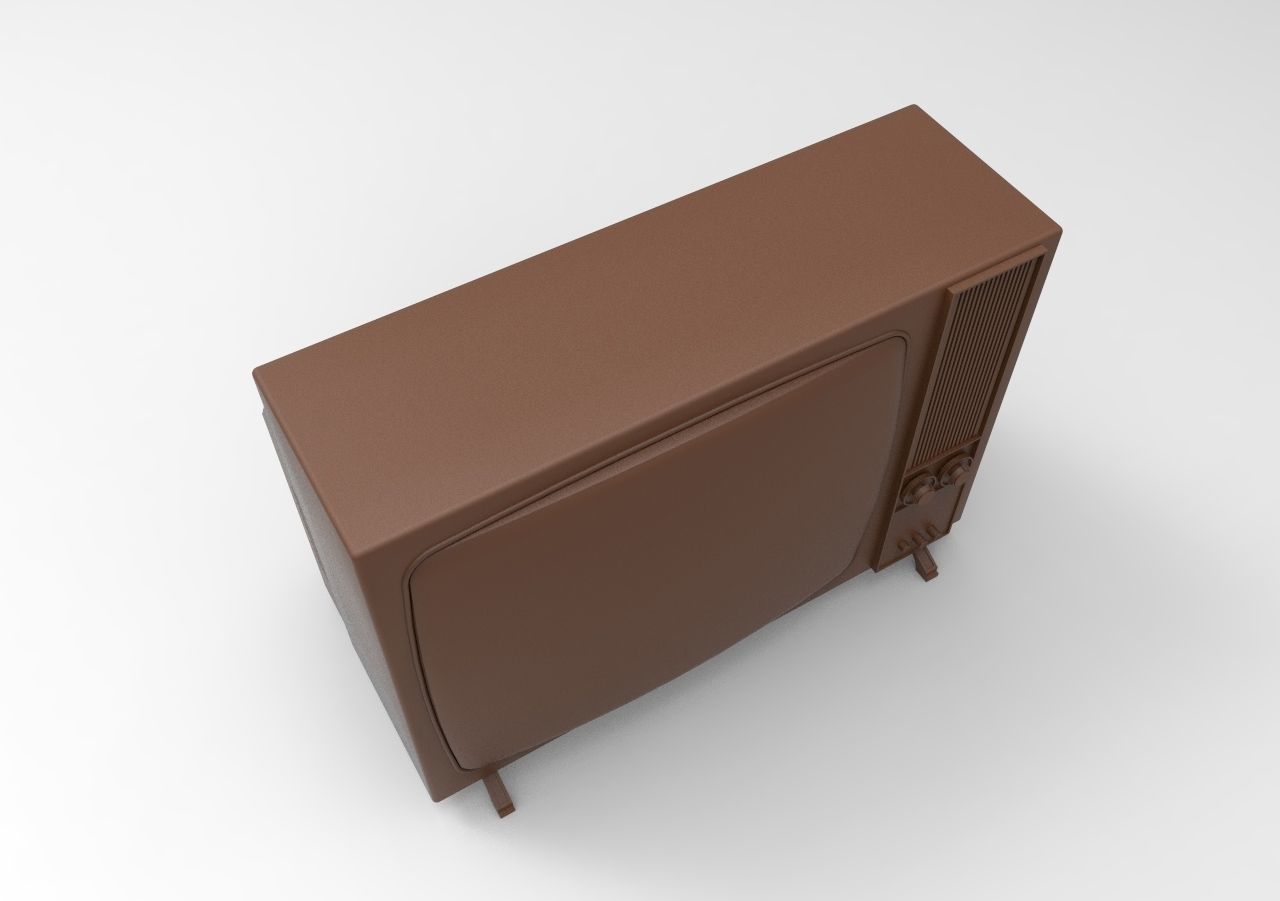 retro color TV 3D print model_7