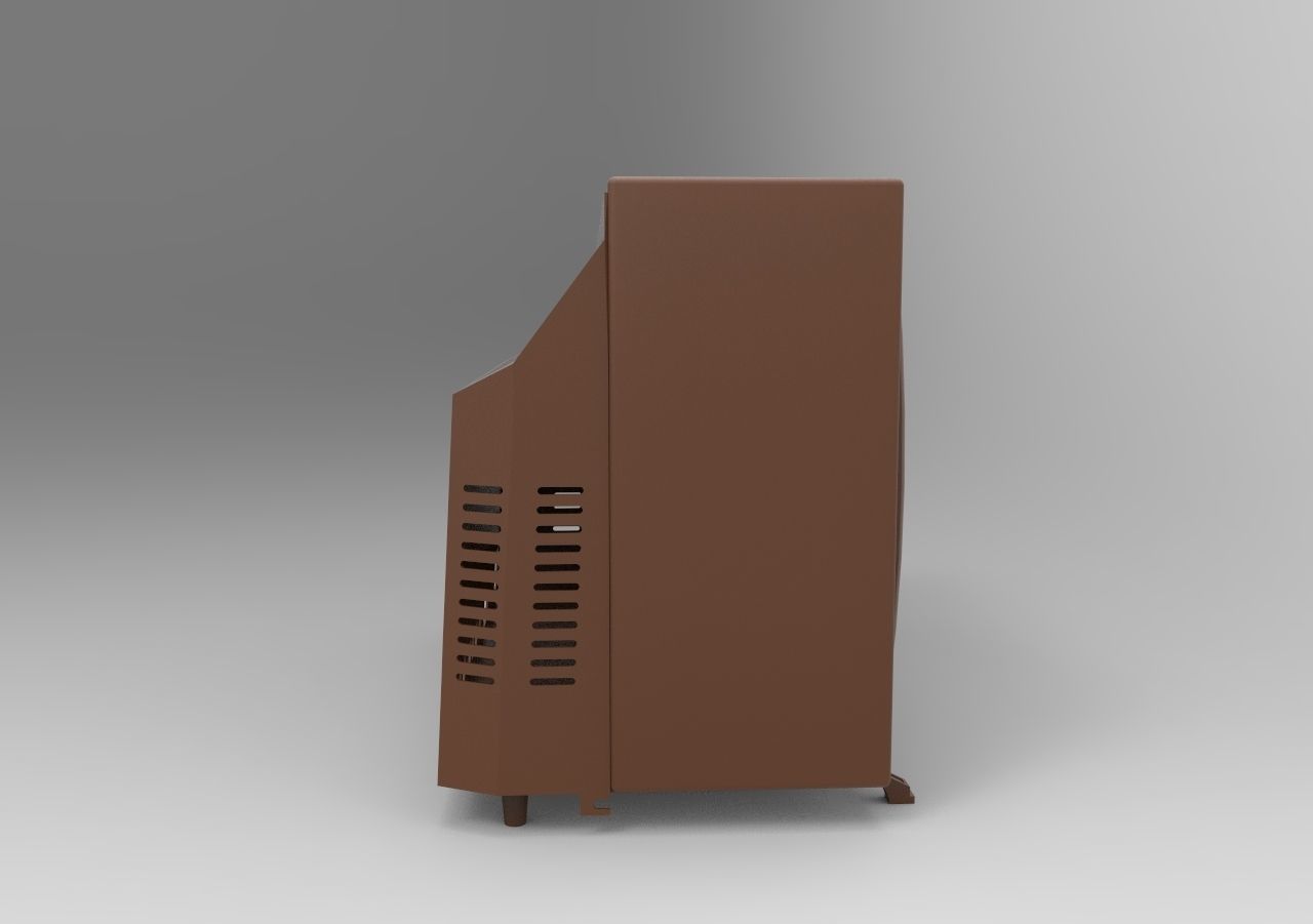 retro color TV 3D print model_3