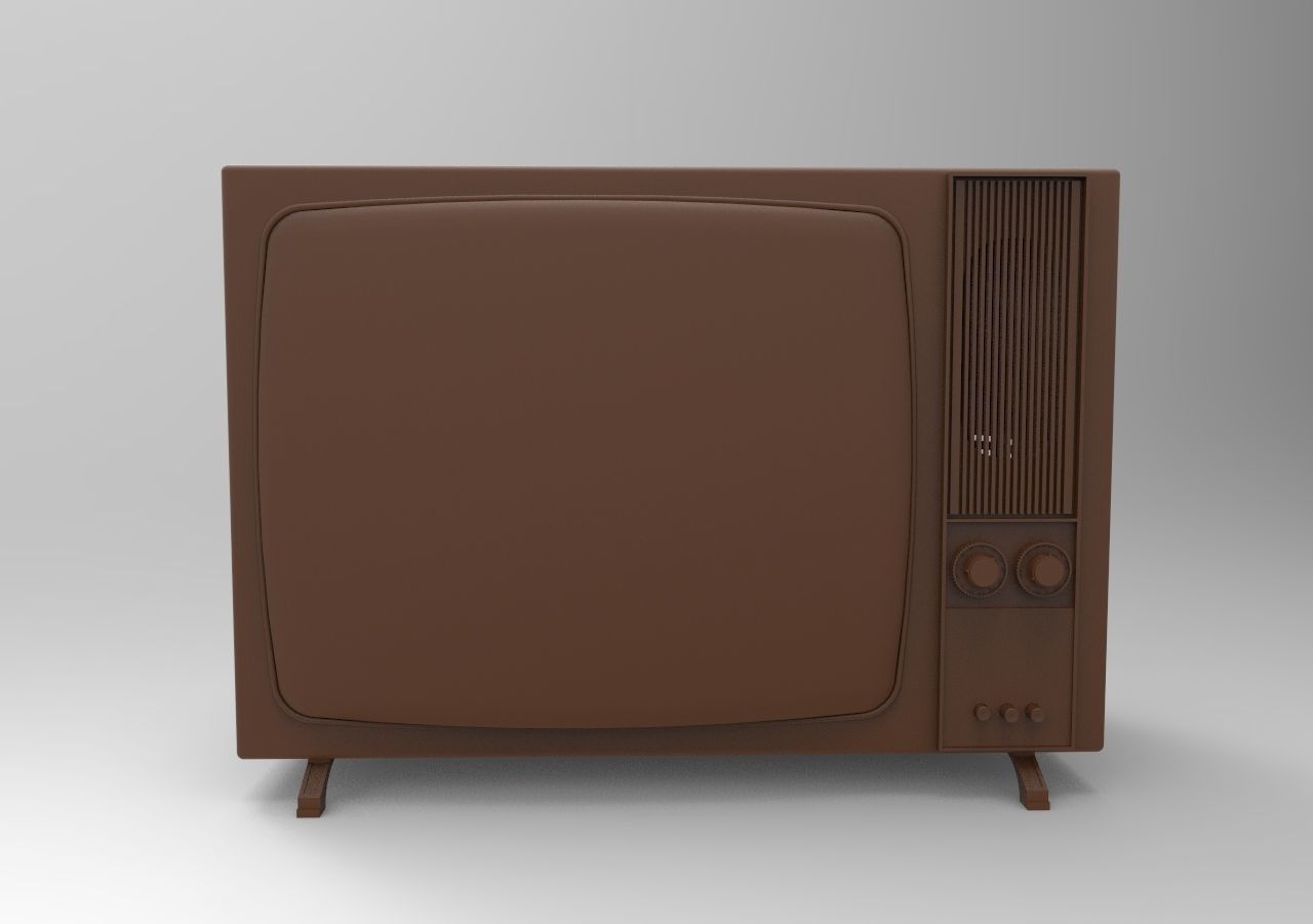 retro color TV 3D print model_1