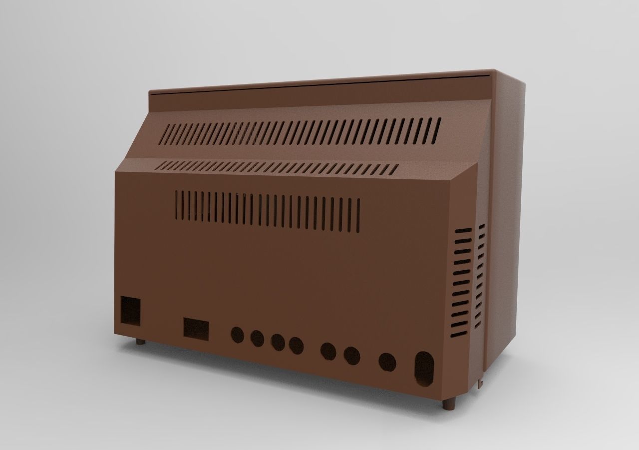 retro color TV 3D print model_4