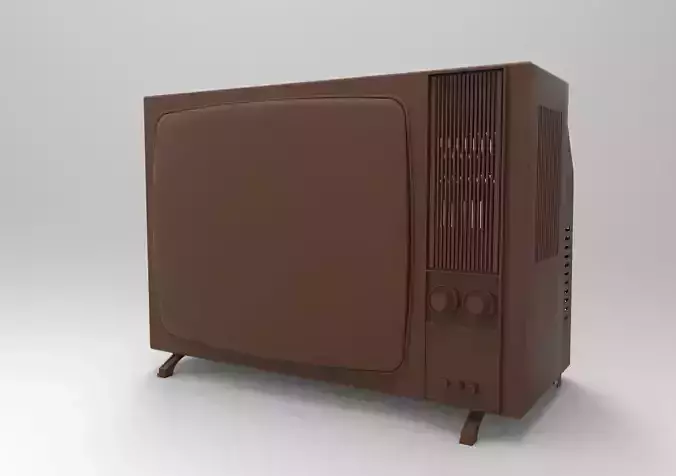 retro color TV 3D print model