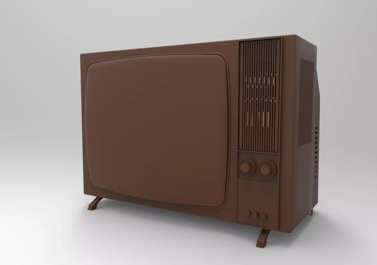 retro color TV 3D print model_0