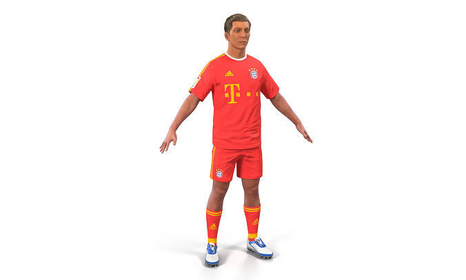 Soccer Player Bayern with Hair 3D model