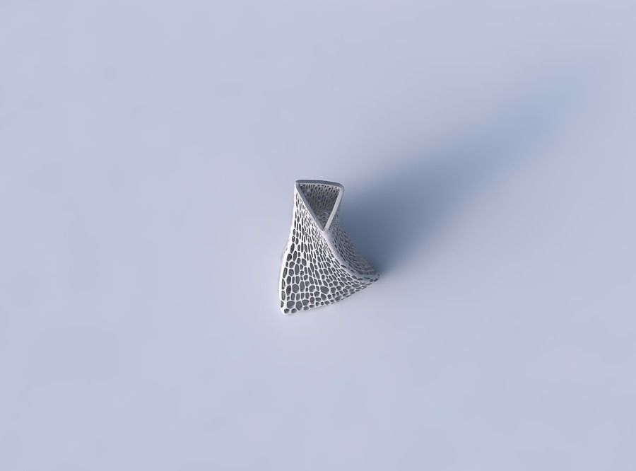 Vase twist grounded tilted triangle with dense organic lattice 2 3D print model_2