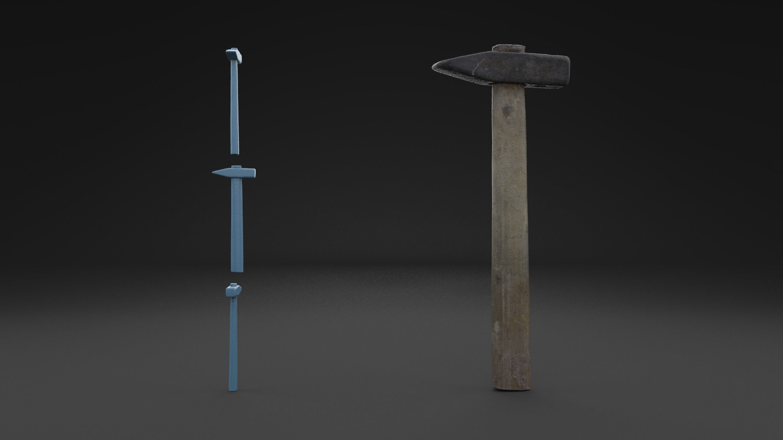 Scanned Old Damaged Hammer HIGH POLY