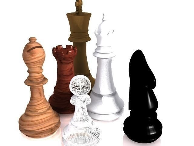 chess pieces Free 3D model