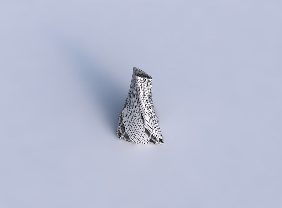 Vase twist grounded tilted triangle with diagonal grid lattice 2 3D print model_6