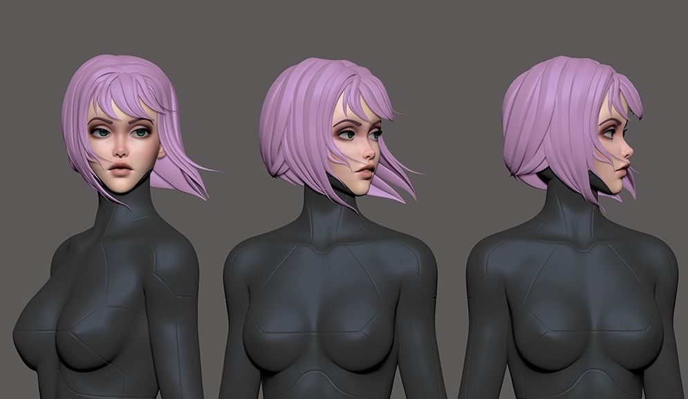 Android Girl Sculpt 3D model_3