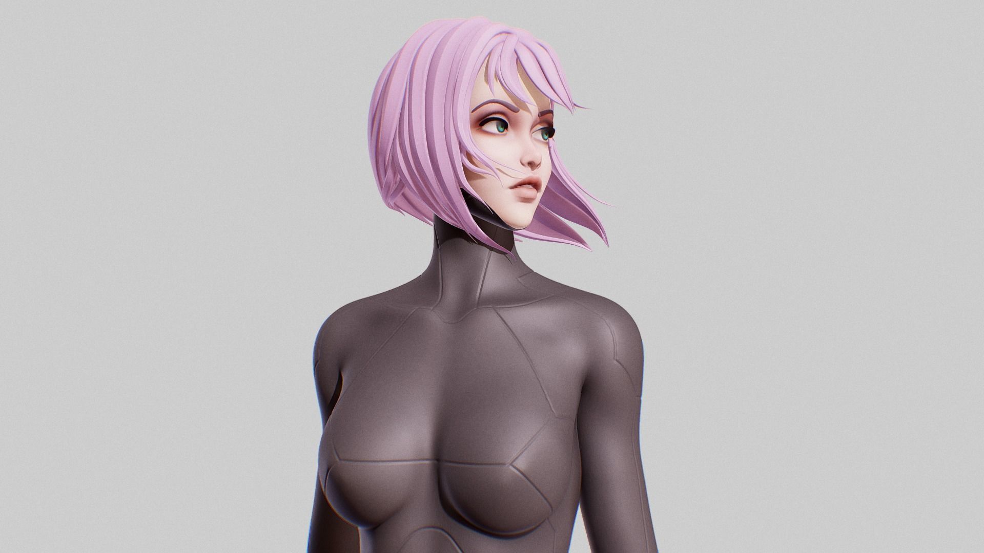 Android Girl Sculpt 3D model_4