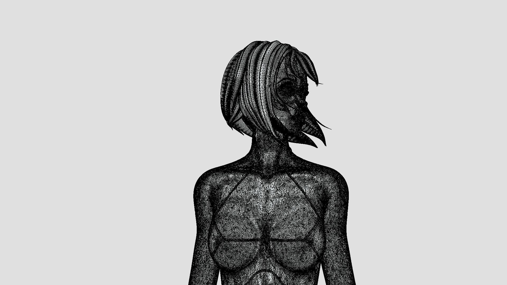 Android Girl Sculpt 3D model_7