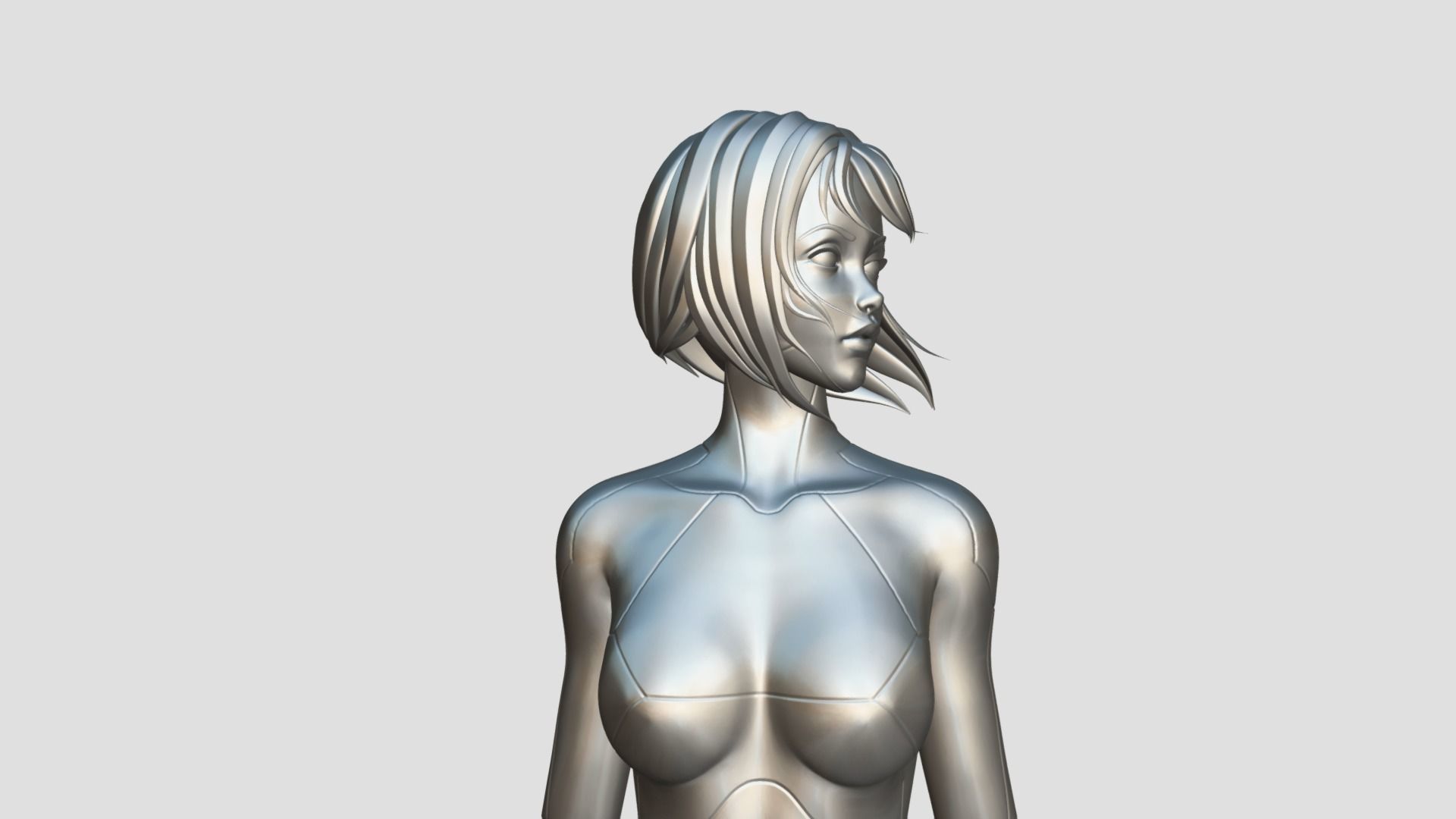 Android Girl Sculpt 3D model_8