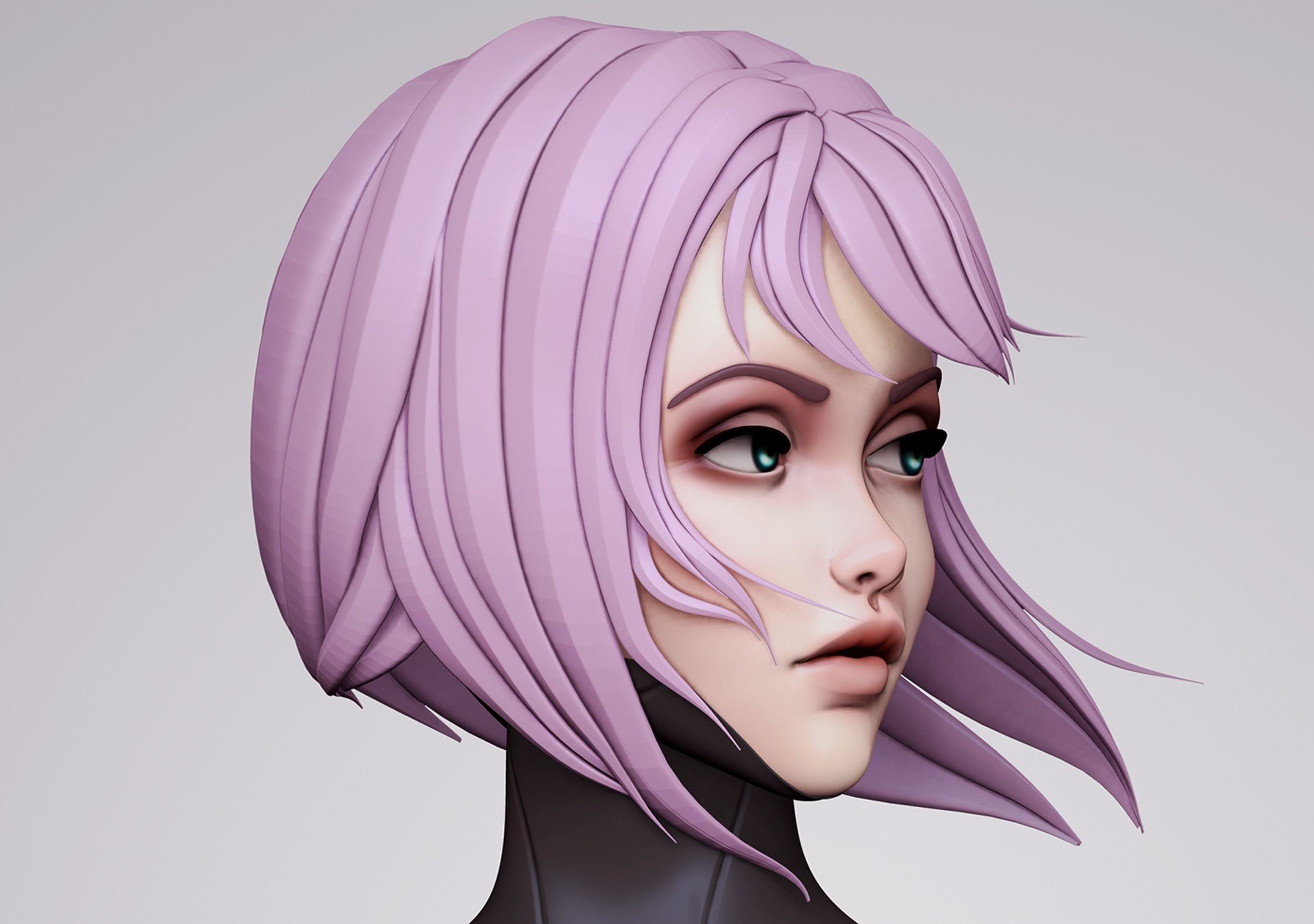 Android Girl Sculpt 3D model_1