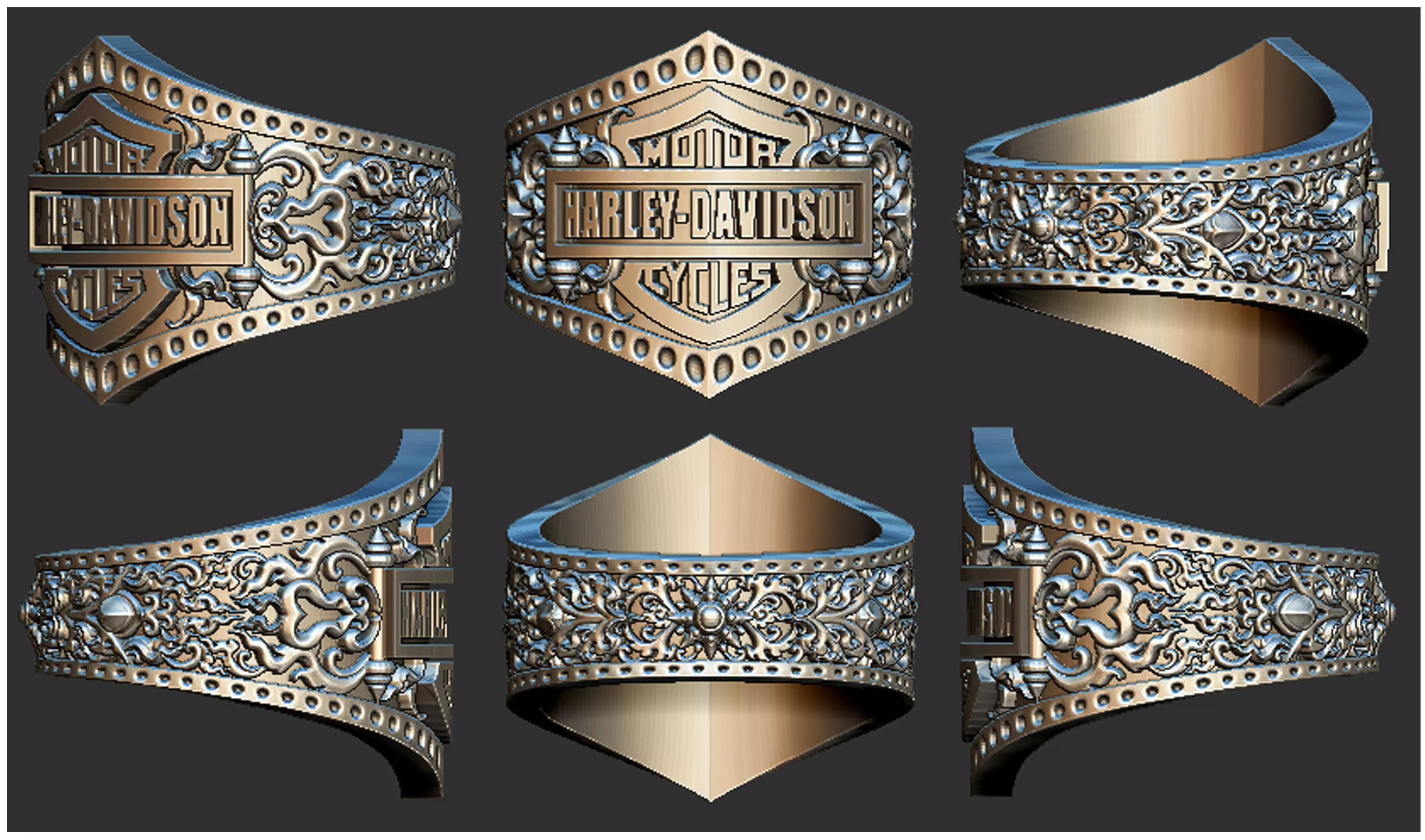 Harley Davidson Ring 3D print model