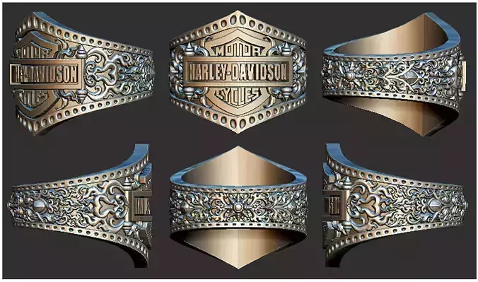 Harley Davidson Ring 3D print model