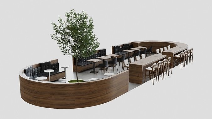 Food Court 3 3D model 3